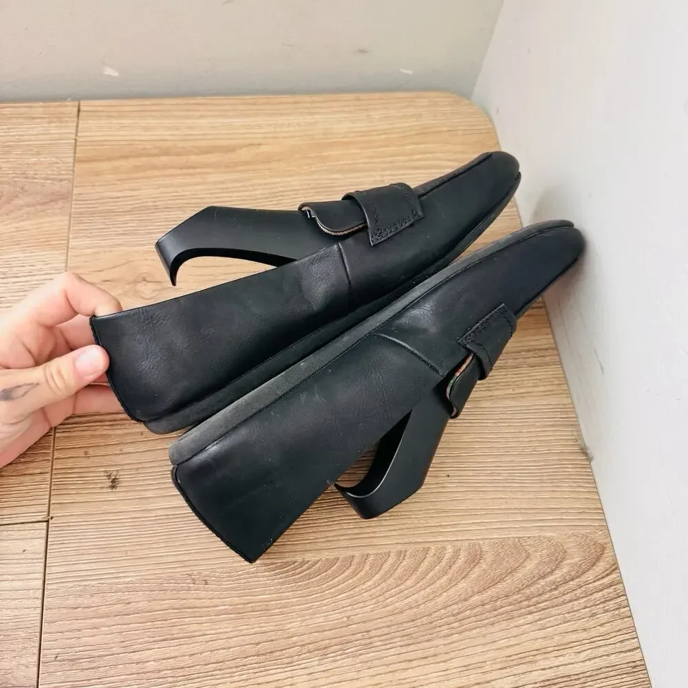 BOC Black Leather Slip On Loafers Women’s Size 7.5